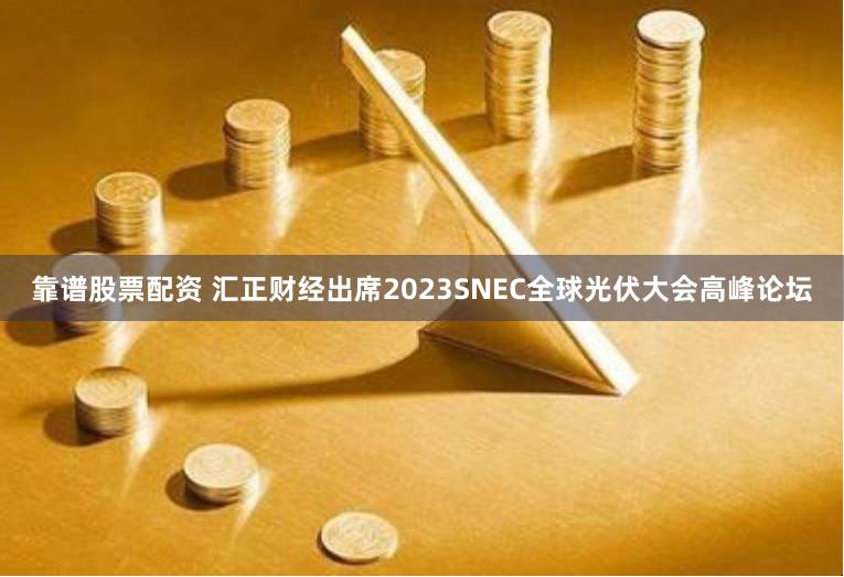 靠谱股票配资 汇正财经出席2023SNEC全球光伏大会高峰论坛